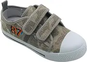 [GladRags] Kids Boys Infants Canvas Summer Shoes Trainers Pumps with Hook & Loop Strap Closure, Size 5-12