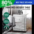 ALFORDSON Bedside Table Mirrored Cabinet Nightstand Side End Table Drawers