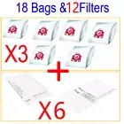 18 Vacuum Dust Bags & 12 Filters For Miele FJM S2 S4000 S4210 S4211 S4212 S4812