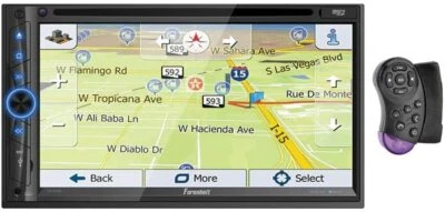 FARENHEIT CAR 2-DIN 7" LCD MONITOR GPS NAVIGATION DVD CD STEREO BLUETOOTH REMOTE