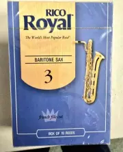 Rico Royal Baritone Sax Reeds #3 , Sealed Box of 10