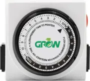 Grow1 Dual Outlet Mechanical Timer 24 Hour Hydroponics Grow Light Timers Electri