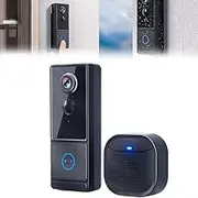 Smart Video Doorbell, IP65 Waterproof Wireless Security Doorbell Camera with Phone Connection, No Wiring Required