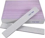 Nail File, 25 Pcs, 100/180, Grits Nail File, Professional Double Sided Emory Boards Manicure Tool, Reusable Washable, for Acrylic Nails and Natural Nails