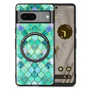 For Google Pixel 7 5G Pattern Printing Mobile Case PU Leather Coated PC+TPU Cover with Metal Ring