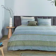 Rhythm Blue Green Cotton Sateen Quilt Cover Set by Bedding House