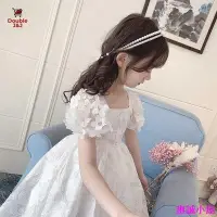 在飛比找Yahoo!奇摩拍賣優惠-[2-9 歲] 女童洋裝兒童公主裙白色時尚短袖兒童洋裝女童洋