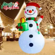 8FT Christmas Inflatable Snowman Outdoor Decoration with Gift Box, Christmas ...