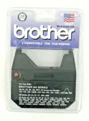 2pc Brother Typewriter AX Series 1230 Black Ink Correctable 1030 Film Ribbons