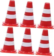 NOLITOY 40pcs Abs Plastic Roadblock Mini Traffic Scene Props Simulation Barricade Models Bright Signs Cognitive Toys for Children