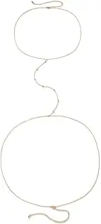 [Generic] Boho Bead Crossover Body Chain Bikini Harness Chain Necklace Beaded Bra Body Chain Gold Waist Chains Vintage Crossover Bikini Jewelry for Women and Girls