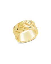 Sterling Forever 14K Plated Cameron Textured Ring
