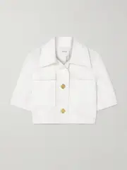 [Patou] Patou - Cropped Cotton-twill Jacket - White - FR 42 FR 42 White