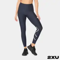 在飛比找momo購物網優惠-【2XU】女 中階高腰訓練壓縮長褲(午夜藍/白)