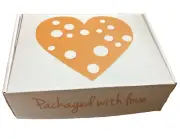 14 x 10 x 4 White Front Tab Lock Protective Shipping Mailer Box Boxes Heart Love