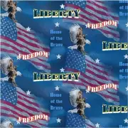 Sykel Enterprises Home of the Brave Flags Allover Cotton Fabric by the Yard