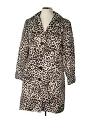 Chicos Trench Coat Jacket Womens Size 0 Animal Print Cheetah Leopard Nylon Kitty