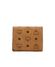 MCM All-Over Logo Printed Wallet One size Brown