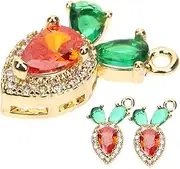 Gadpiparty 3pcs Easter Carrot Charms Pendants Zircon for Jewelry Making for Bracelets Necklaces and Earrings Accessories for Crafting