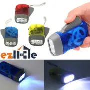 3 LED Wind Up Flashlight Torch Lights Dynamo Crank Hand Press Camping Lamp