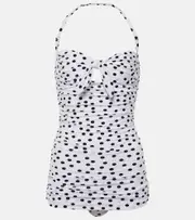 [Dolce & Gabbana] Dolce & Gabbana Polka-dot halterneck swimsuit XS white