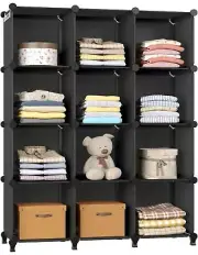 Closet Organizer and Storage, 12-Cube Storage Organizer, Portable Closet Stor...