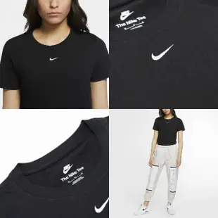 【NIKE 耐吉】短袖 NSW Tee 女款 黑 短T 純棉 上衣 舒適 基本款 小Logo 小勾(CZ7340-011)