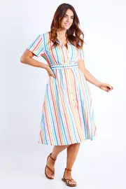 Cassidy Candy Stripe Midi Dress--SUG-D0477