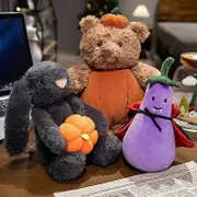Cute Creative Pumpkin Rabbit Stuffed Lovely Barcelona Bear Cloak Eggplant Doll
