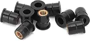 M6 Well Nut, Captive Brass Rubber Fasteners for Motorcycle ATV Windscreens Body, Universal M6 Rubber Nuts, Provides Water Proof Sealing and Vibration Isolation