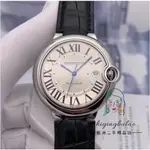 二手正品CARTIER 卡地亞 藍氣球系列 42MM自動機械腕表 男 鱷魚紋錶帶 W69016Z4