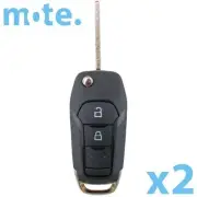 2 x To Suit Ford PX2 Ranger 2015+ Remote Flip Key Blank Replacement Shell/Case