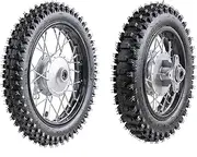 YC Yier 12" Front Wheel 60/100-12 Tire Rim and 10" Rear Wheel 80/100-10 Dirt Bike Tire Rim Drum Brake for CRF50 XR50 Pit Bike 50cc 70cc 90cc 110cc 125cc Motocross Off Road