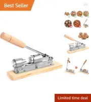 Heavy Duty Nutcracker Pecan Walnut Cracker Opener - Wood Base - Cracking - 7.87
