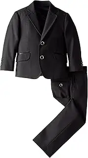 [Isaac Michael] Little Boys' Solid Black 3 Piece Suit