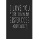 I Love You More Than My Sister Does - Your Favorite: A Funny Parent Gift For An Anniversary, Birthday, Mother’’s Day, Or Father’’s Day From A Loving Son