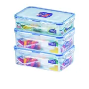 Lock & Lock Classic Rectangular Food Container 1L Set of 3