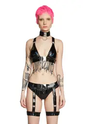 [Club Exx] Stereo Heart 3-Piece Garter Set - Black