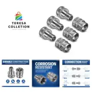 Stainless Steel ¾” Garden Hose Quick Connect Fittings | One Hand Operation De...