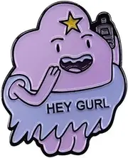[Pinstant] Lumpy Space Princess Hey Gurl Girl Phone Call Whisper Come Along With Me Adventure Time Jake Finn Cartoon Animated TV Show 1.25" Enamel Pin Badge, 1.25 Inches, Enamel, enamel