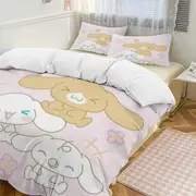 v767 Cinnamoroll 3-Piece Twin Bed Set - Includes 1 Single Comforter And 2 Pillowcases Bedding - Fade Resistant Microfiber - Cinnamoroll io767
