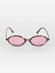 Purple Tinted Havana Oval Sunglasses