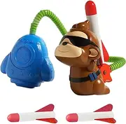 Rocket Launch Toy for Kid | Foam Stomper Rocket Launching Pad with Monkey - Jump Outdoor Activities High Flying Sport Game for Toddler