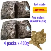 400gx 4 packs FRESH FISH CRACKERS (keropok ikan ) - fast shipment by DHL Express