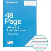 Studymate A4 70gsm 18mm Ruled Exercise Book QLD Year 2 48 Pg