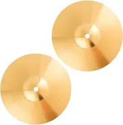 JOINPAYA 2pcs Cymbals Rides Drum Cymbals Replacement Jazz Drums Musical Size Replacement Bowl Crash Brass Golden