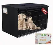 HiCaptain Dog Crate Cover - Polyester Heavy Duty Windproof Pet Kennel Cover for Wire Crate Indoor Outdoor Protection 30in S (Grey)
