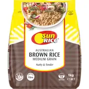 Sunrice Australian Brown Rice Medium Grain 1kg