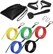 Resistance Bands Set Home Gym Yoga Training Pull Ropes Door Buckle Work Out Elastic Exercising Bands with Foam Handles