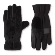 isotoner Men's Black Corduroy & Microsuede Smartouch Gloves (A729K1BLKLG) - NWT